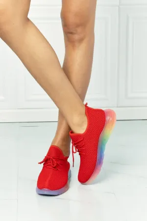 Red Runner's Delight Color Block Sneakers