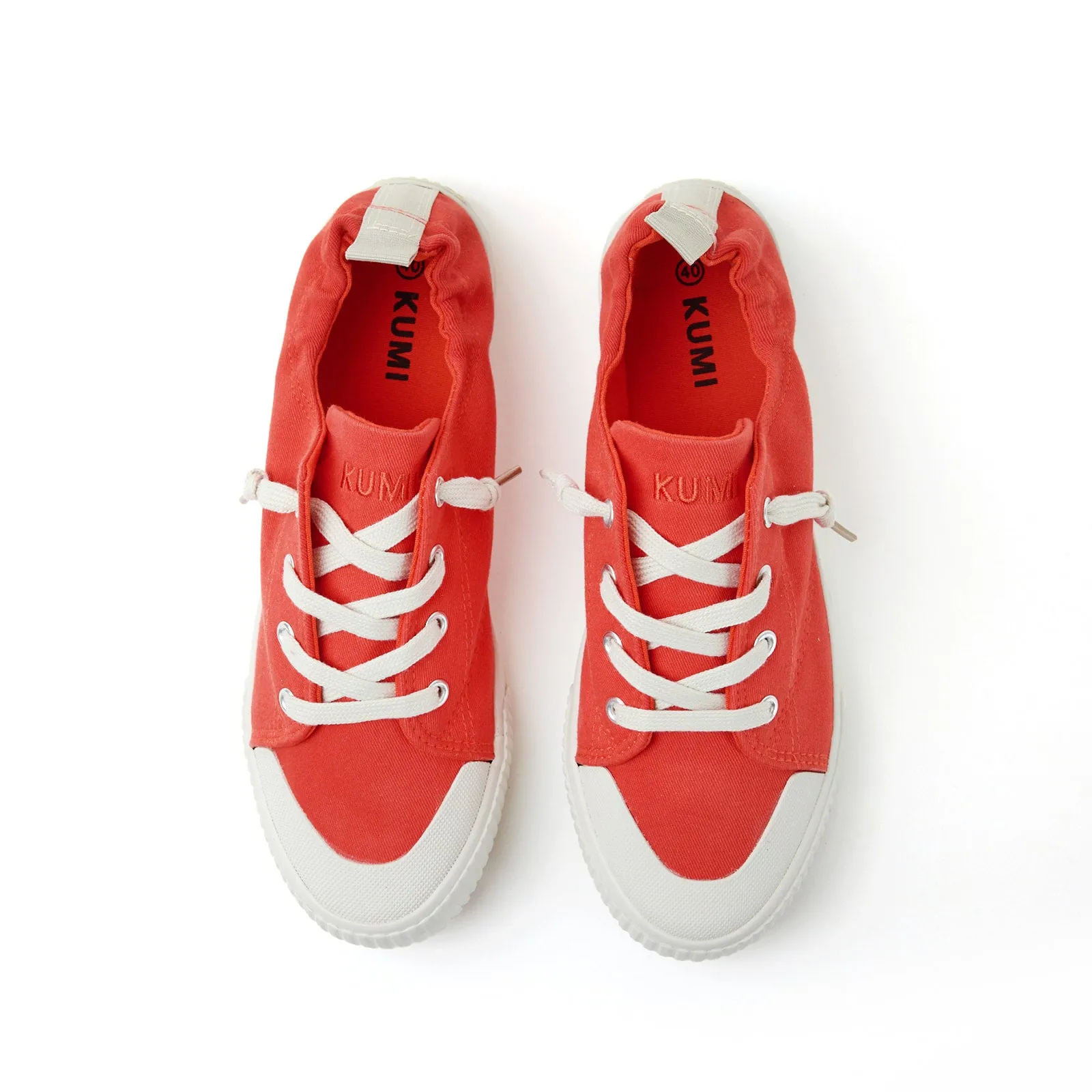 Red slip-on sneakers