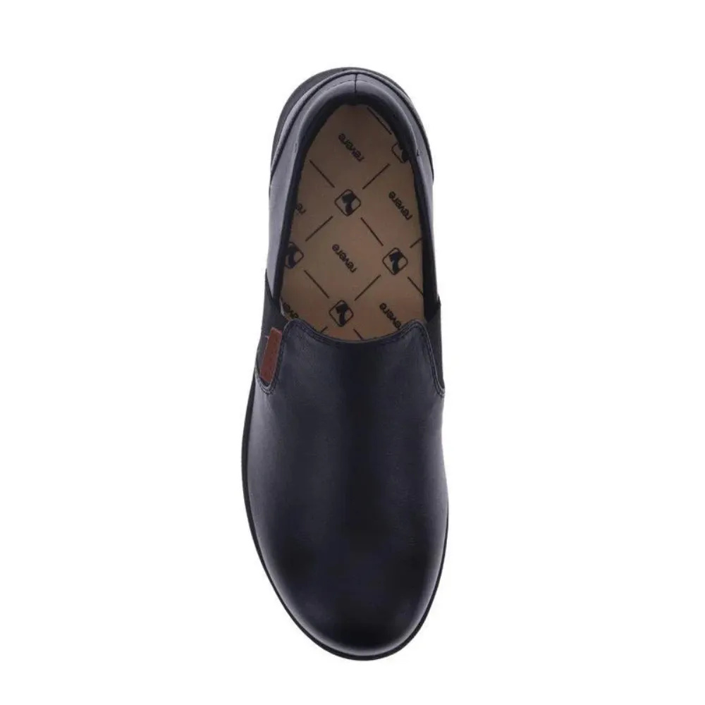 Revere Panama Black Leather Slip-On Sneaker (Women's)