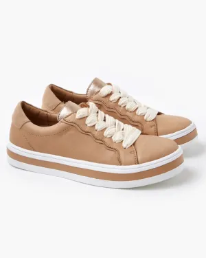 Sass Leather Sneaker - Beige