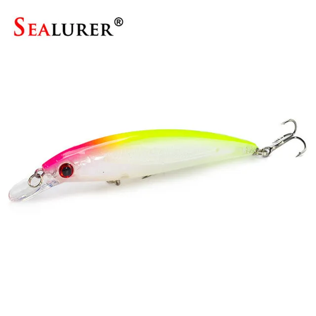 SEALURER Floating Wobbler Laser Minnow Fish Lure 11CM 13.5G Artificial Plastic Pesca Hard Bait Carp Crankbait 10Colors 1pcs/lot