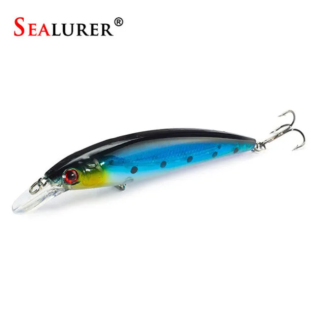 SEALURER Floating Wobbler Laser Minnow Fish Lure 11CM 13.5G Artificial Plastic Pesca Hard Bait Carp Crankbait 10Colors 1pcs/lot