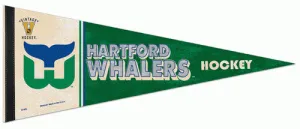 *SHIPS 12/15/2024* Hartford Whalers "Vintage Hockey" (1979-92) NHL Hockey Team Premium Felt Pennant - Wincraft