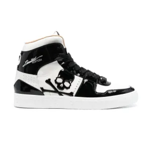 Skull-Print High-Top Sneakers