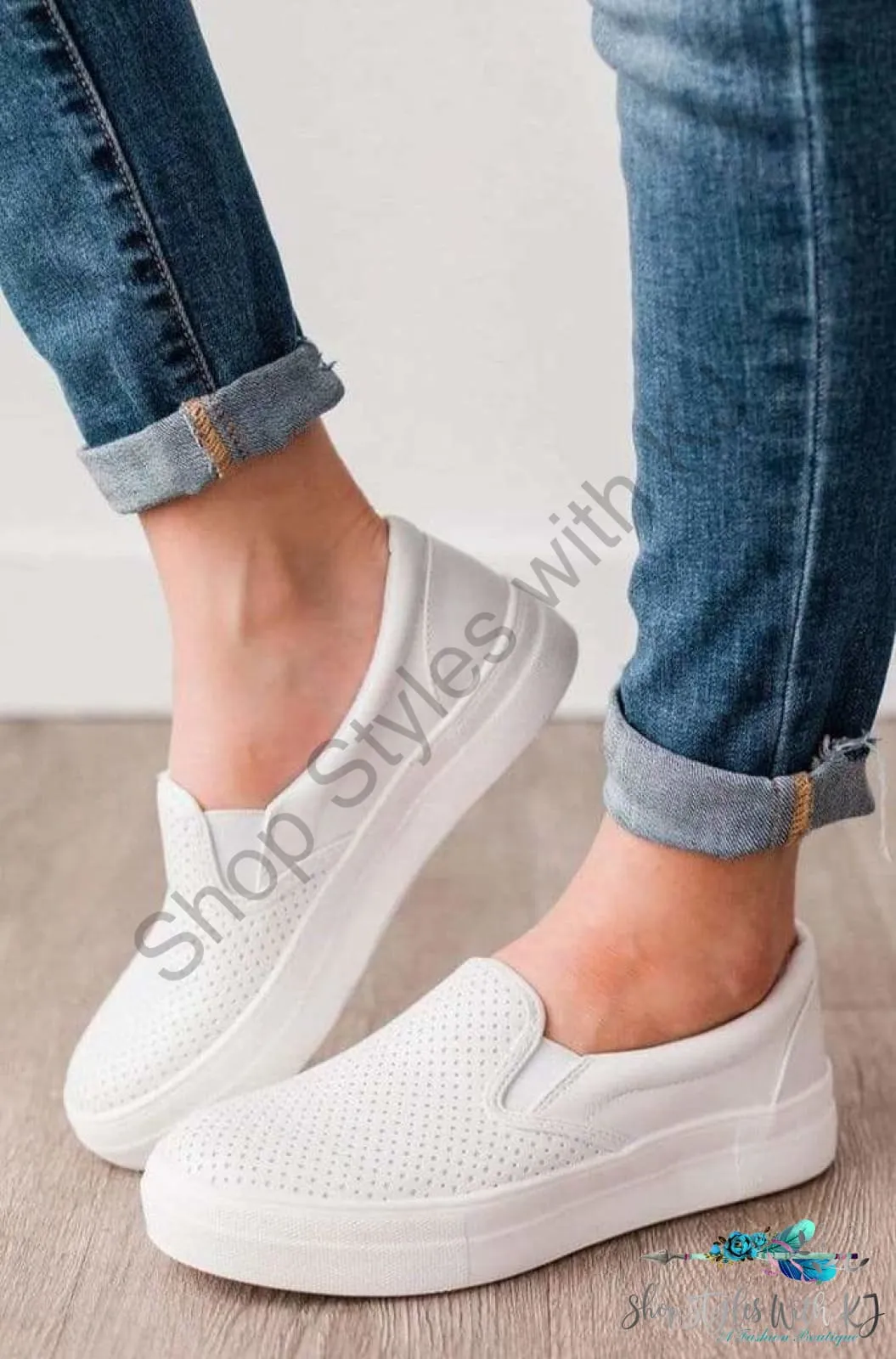 Slip Into Style Slip On Sneakers - White