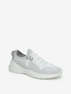 SOLEPLAY White And Grey Striped Chunky Sneakers