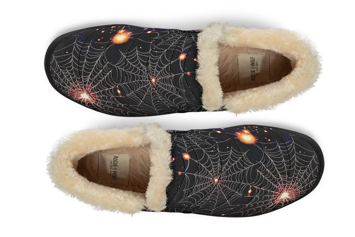 Spiderweb Winter Sneakers - Warm & Easy Slip-On Shoes Lined with Vegan Wool with Anti-Slip Soles