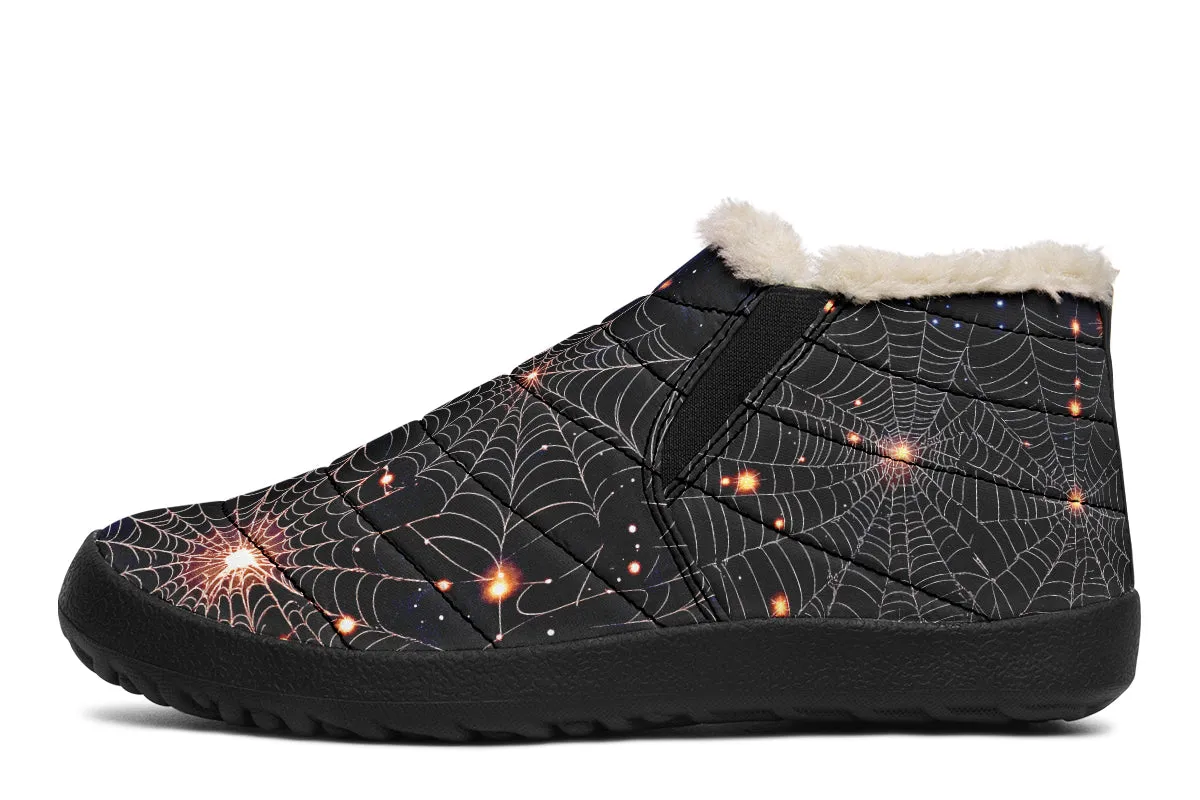 Spiderweb Winter Sneakers - Warm & Easy Slip-On Shoes Lined with Vegan Wool with Anti-Slip Soles