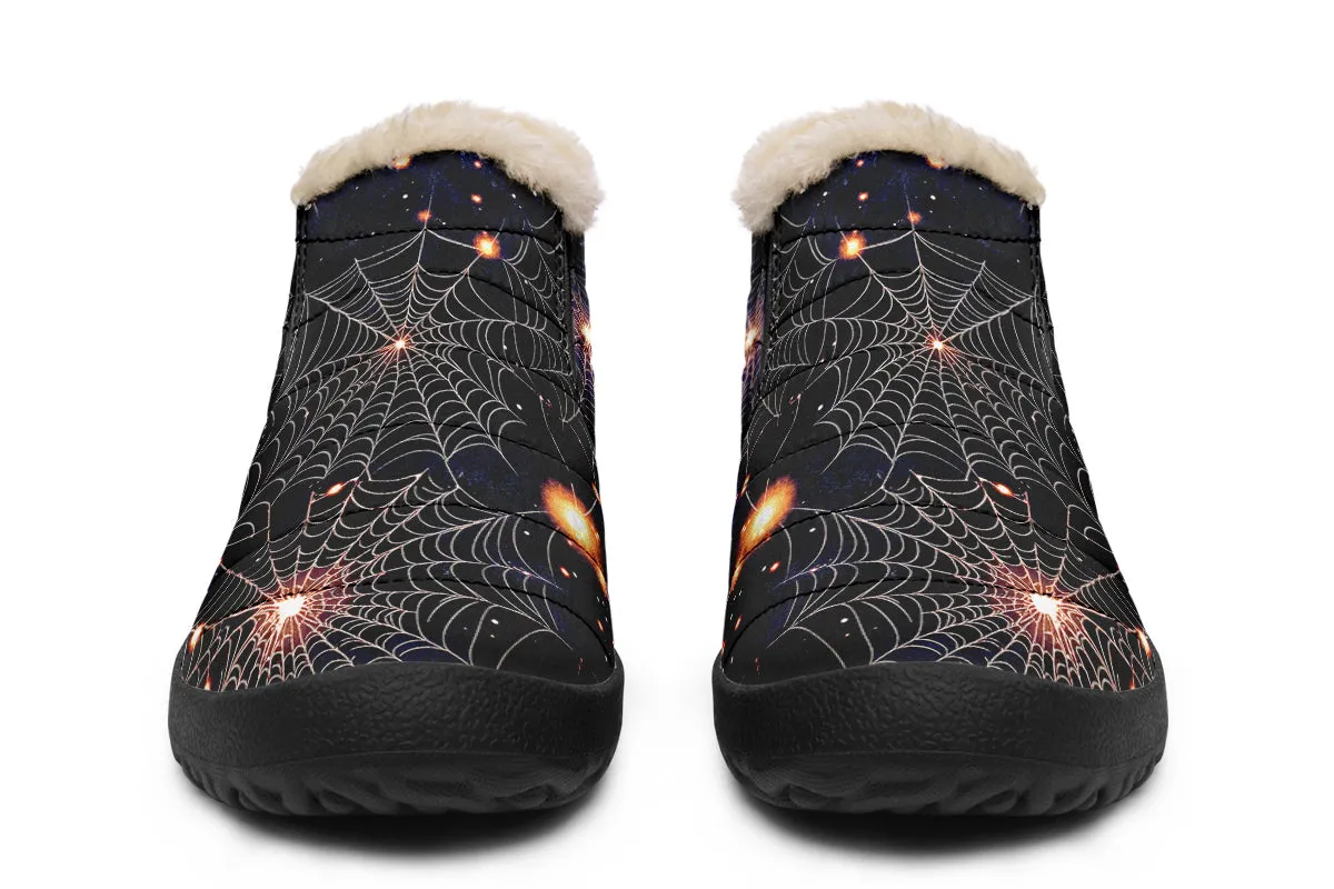 Spiderweb Winter Sneakers - Warm & Easy Slip-On Shoes Lined with Vegan Wool with Anti-Slip Soles