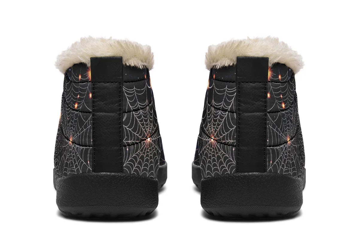 Spiderweb Winter Sneakers - Warm & Easy Slip-On Shoes Lined with Vegan Wool with Anti-Slip Soles