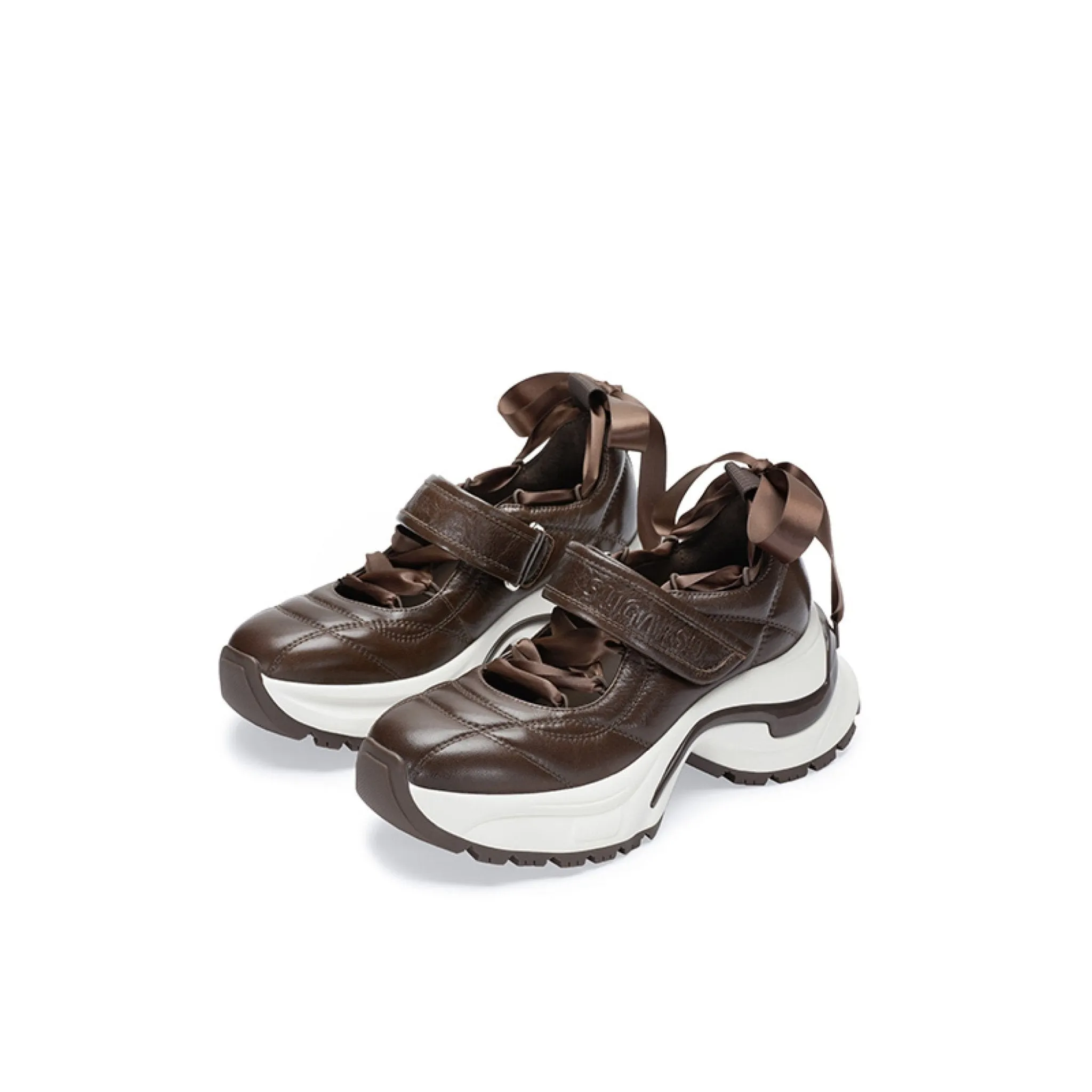 Sports Barre Mary Jane Shoes Brown