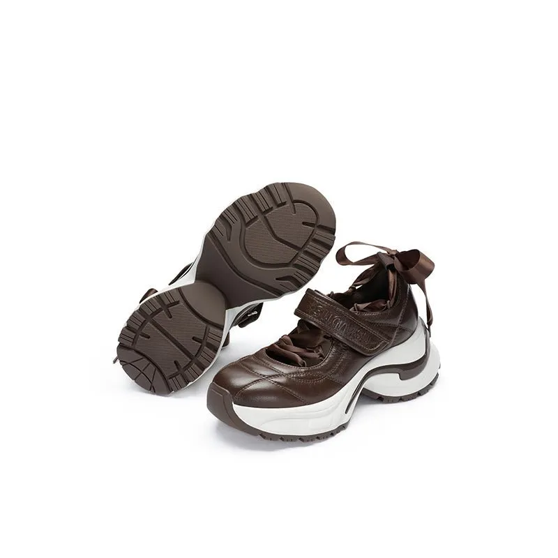 Sports Barre Mary Jane Shoes Brown