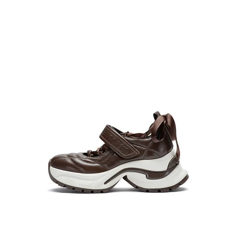 Sports Barre Mary Jane Shoes Brown