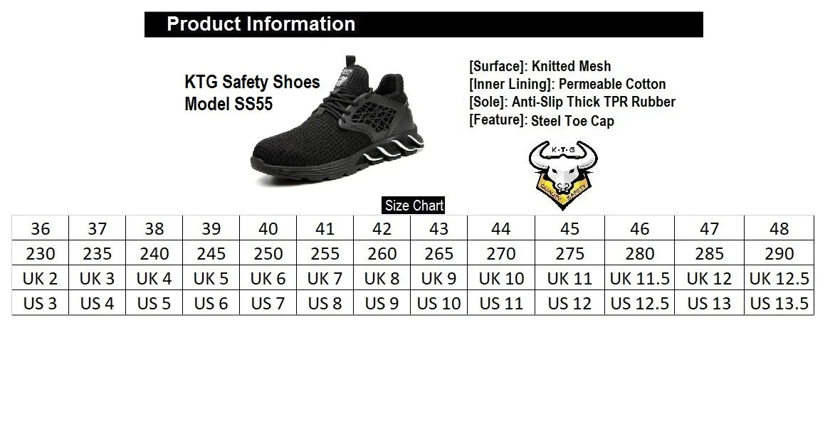 Steel Toe Sports Safety Shoes - Model SS55 - Black