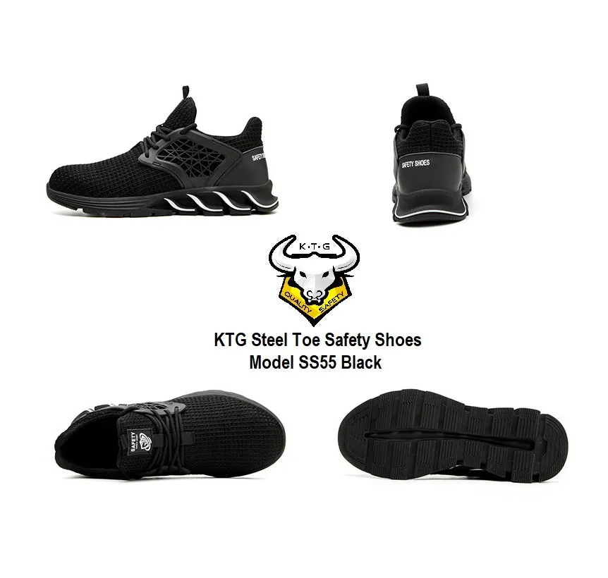 Steel Toe Sports Safety Shoes - Model SS55 - Black