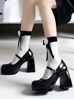 TAVIMART  -  Elegant Vintage Mary Janes Shoes Women Black Japanese Style Kawaii Platform Shoes Female Buckle Korean Designer Shoes New