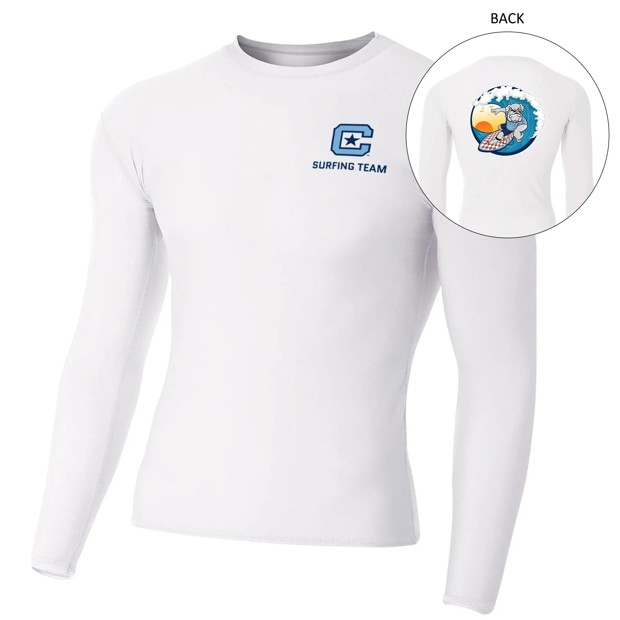 The Citadel, Club Sports - Surfing Team, A4 Adult Polyester Spandex Long Sleeve Compression T-Shirt