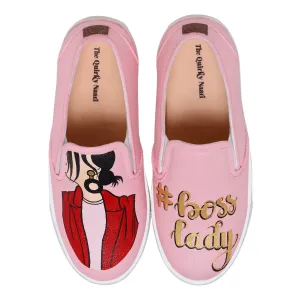 THE QUIRKY NAARI Boss Lady Slipons - Pink - Fashionable Yet Functional | Pink | 5 UK