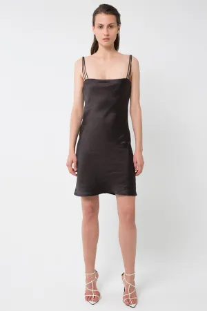 Third Form 90'S BIAS MINI SLIP DRESS BLACK