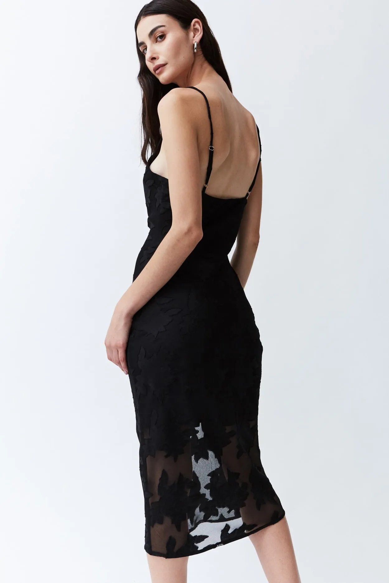 Third Form WOMENS MOON FLOWER SLIP DRESS BLACK