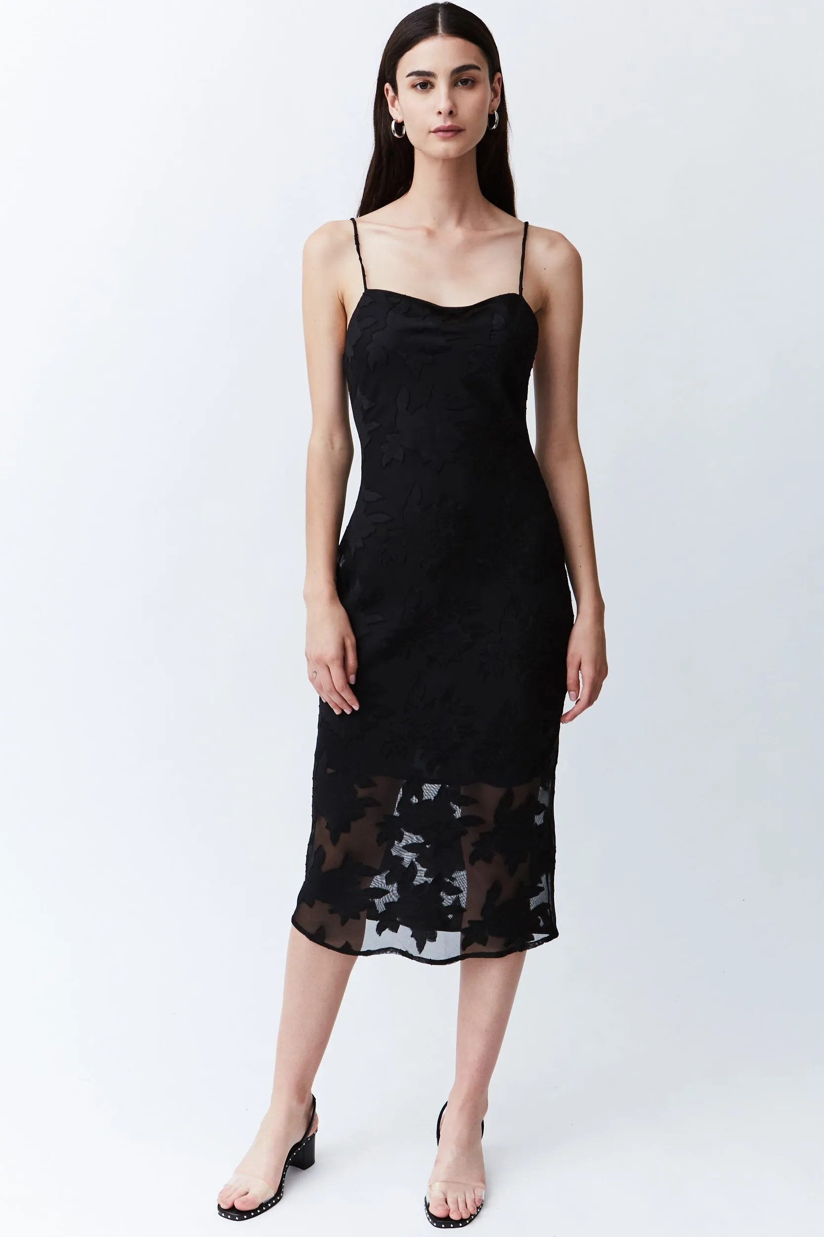 Third Form WOMENS MOON FLOWER SLIP DRESS BLACK