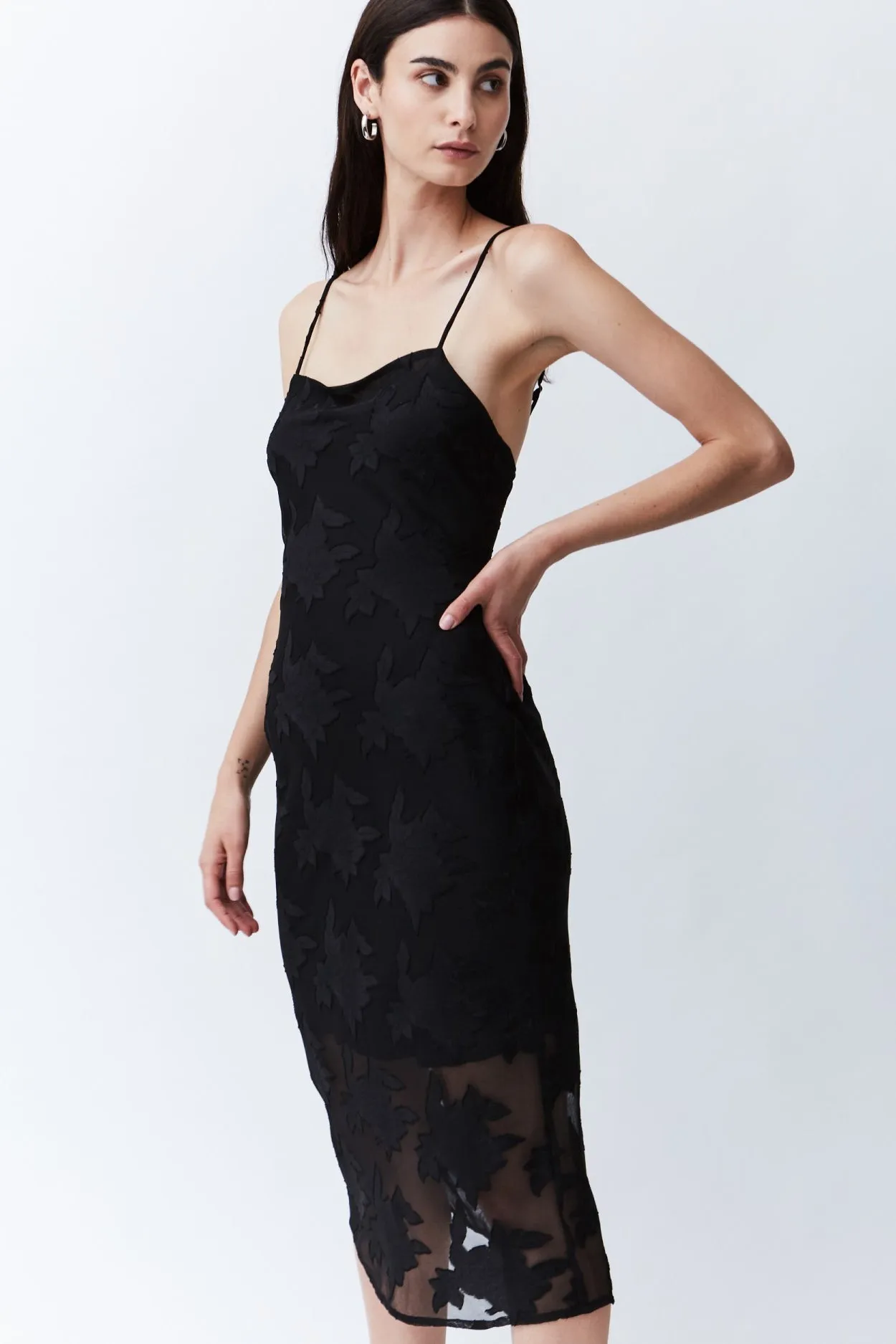 Third Form WOMENS MOON FLOWER SLIP DRESS BLACK