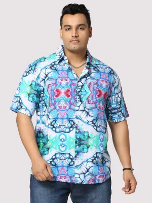 Trance Digital Printed Half Shirt Men's Plus Size