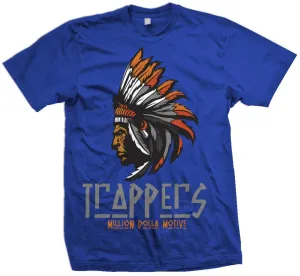 Trappers - Orange on Royal Blue T-Shirt