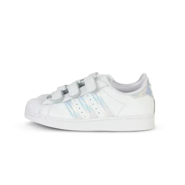 UNISEX WHITE IRIDESCENT STRIPES VELCRO SNEAKERS