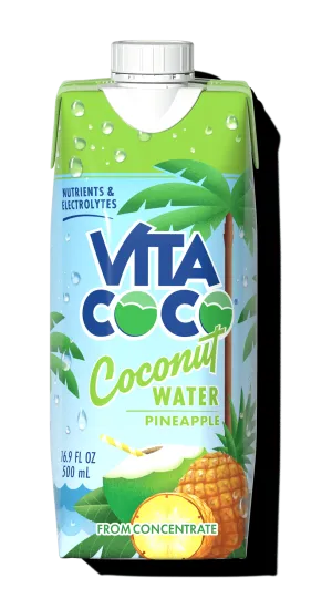 Vita Coco Coconut Water, Pineapple, 16.9 fl oz Tetra