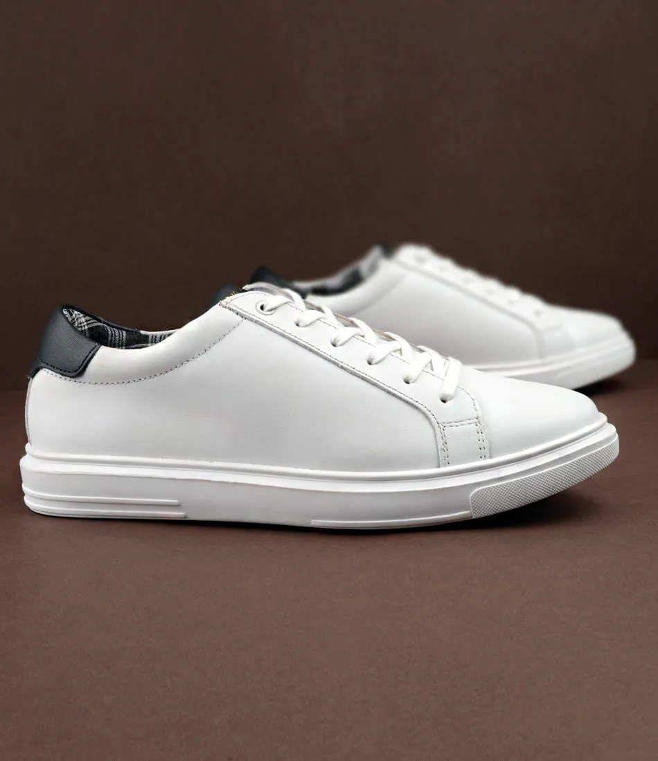 White Leather Low-top Sneakers