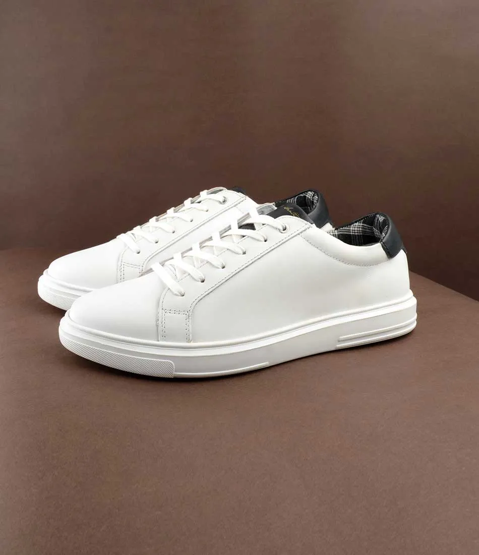 White Leather Low-top Sneakers