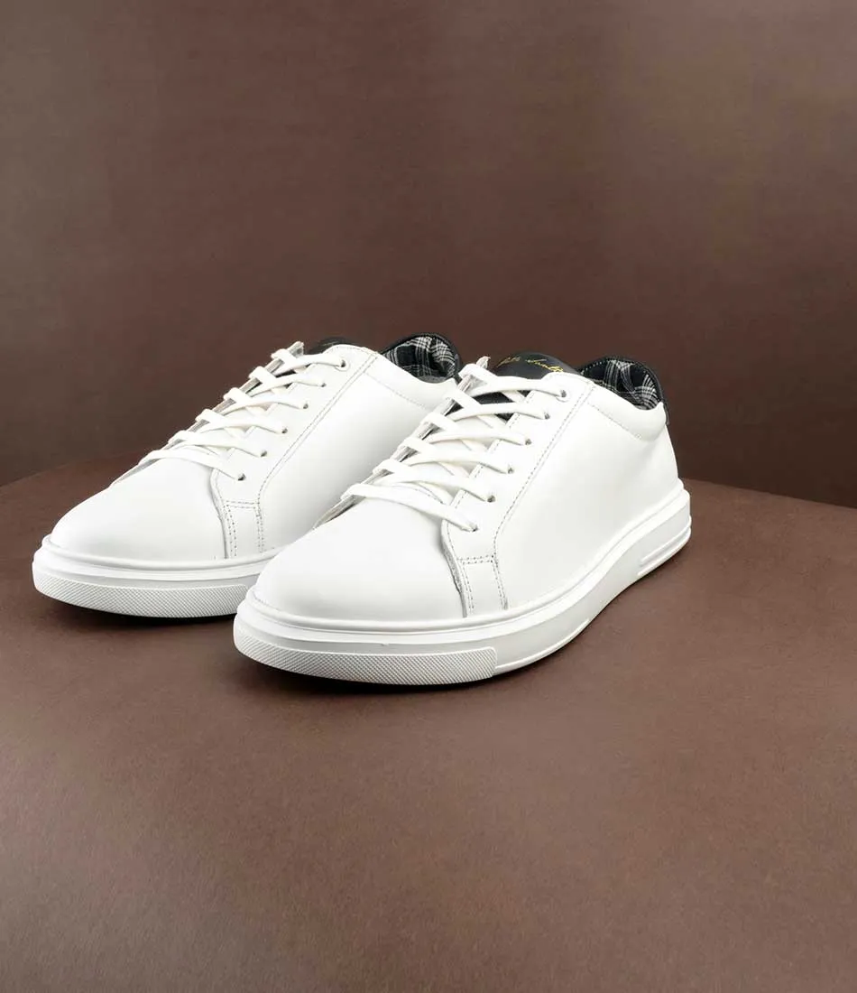 White Leather Low-top Sneakers