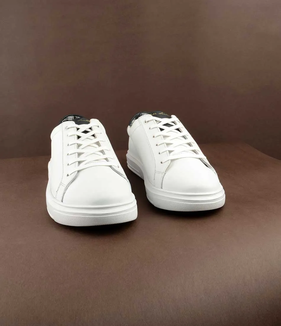 White Leather Low-top Sneakers