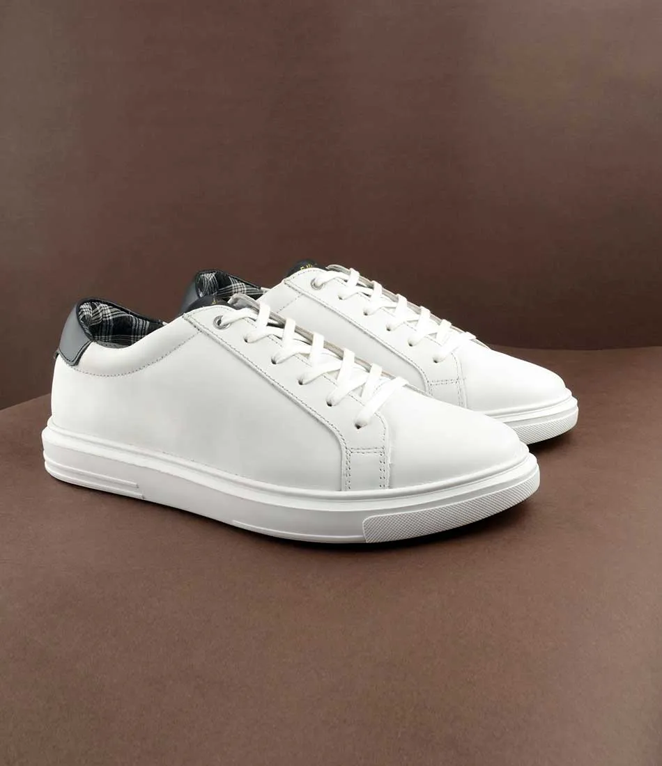 White Leather Low-top Sneakers