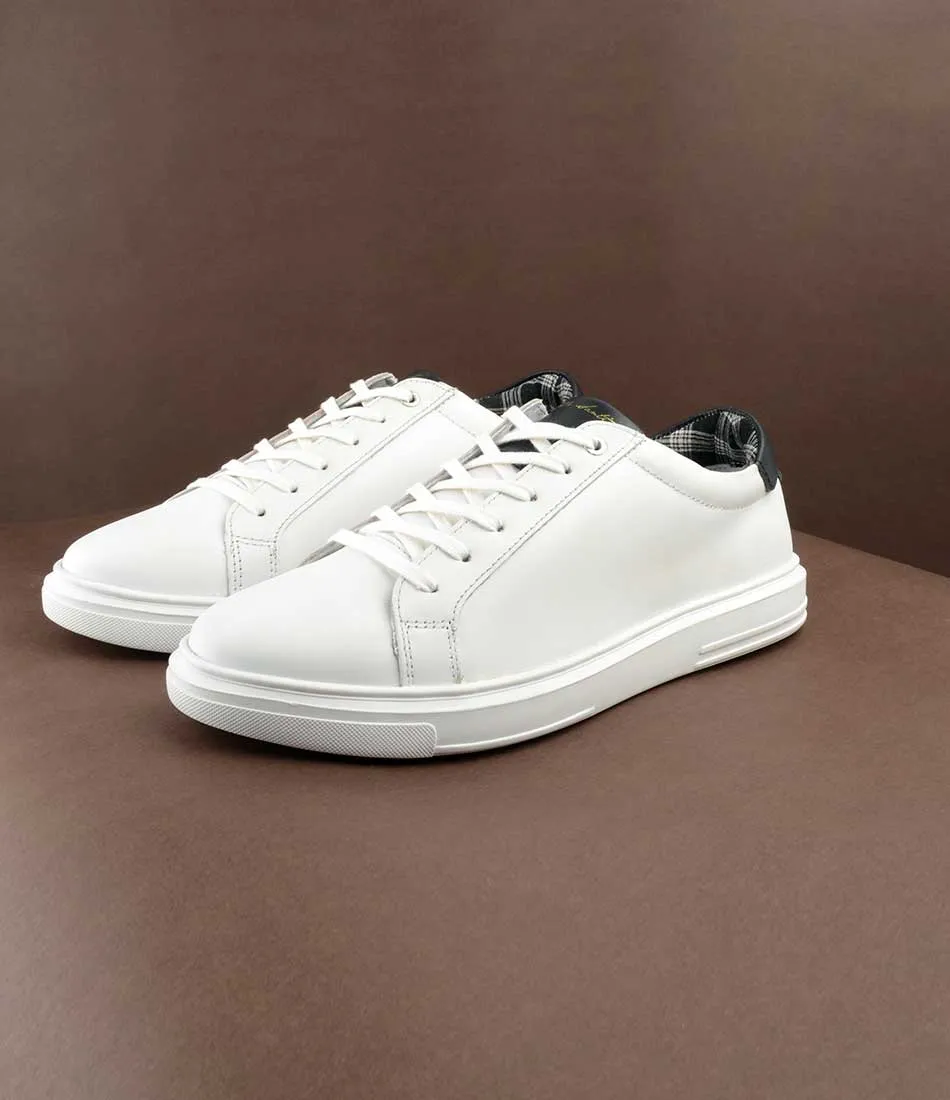 White Leather Low-top Sneakers