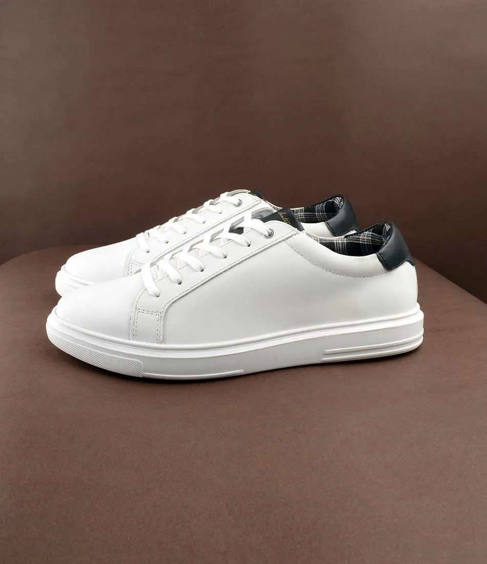 White Leather Low-top Sneakers