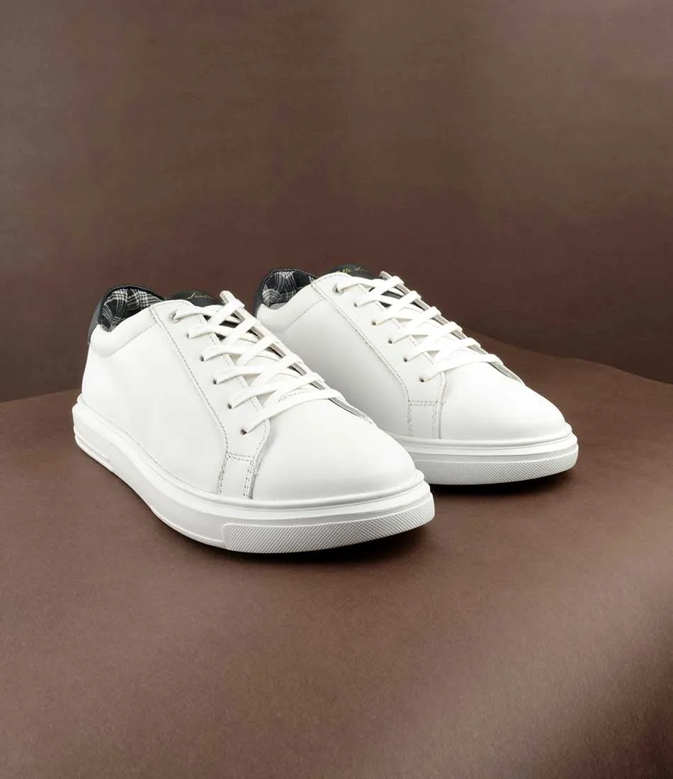 White Leather Low-top Sneakers