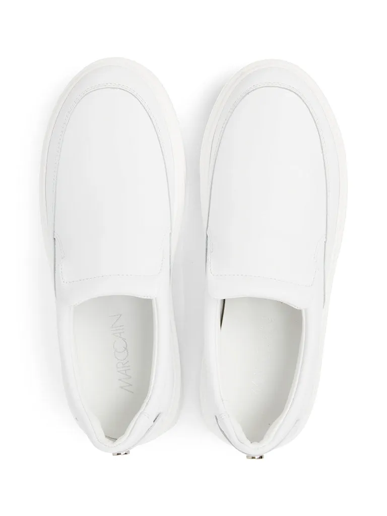 White Leather Slip-On Sneakers