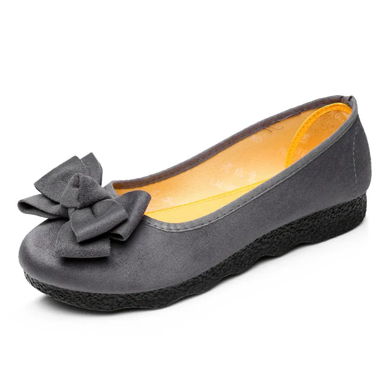 Women's Flat Tods Bow Round Toe Shallow Canvas Shoes