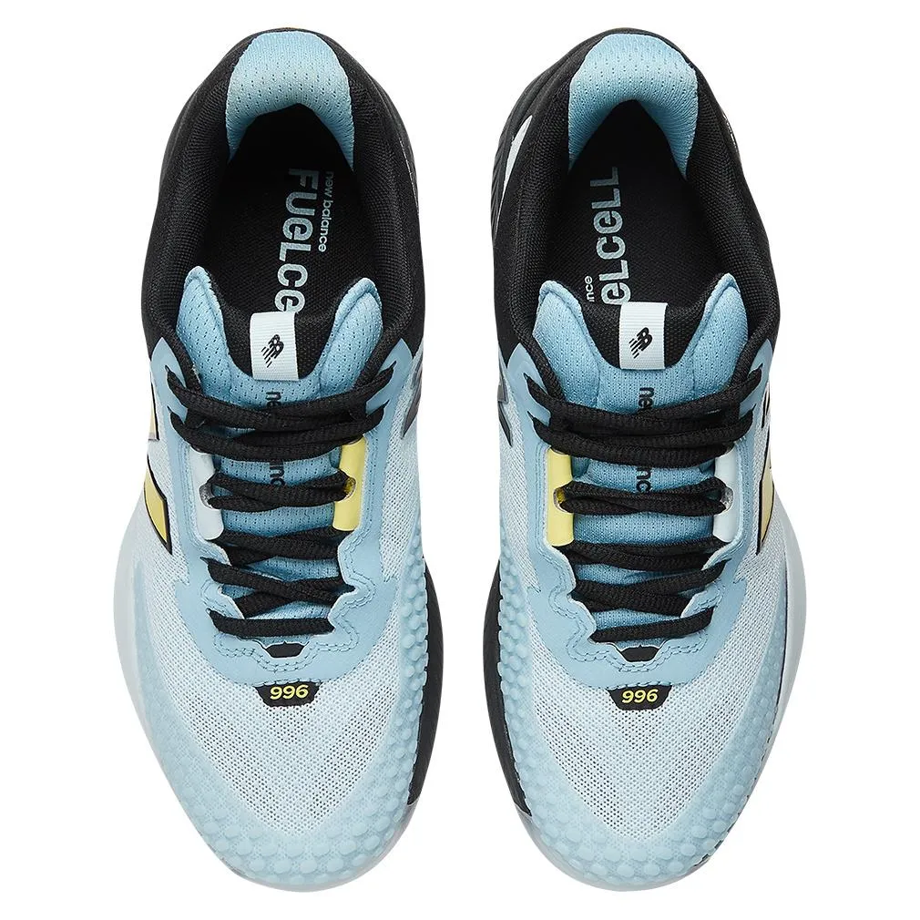 Women's FuelCell 996v6 B Width Tennis Shoes Quarry Blue and Black