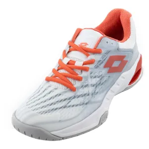 Women's Mirage 100 Speed Tennis Shoes All White and Red Poppy