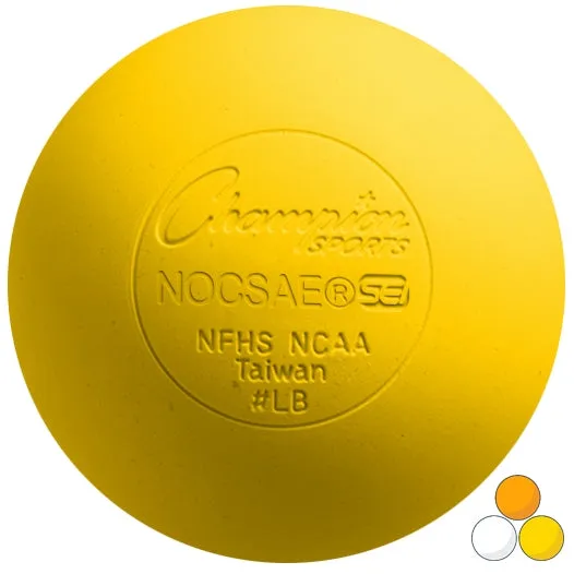 Yellow Champion Sports Lacrosse Ball - Meets NOCSAE Standard SEI Certified